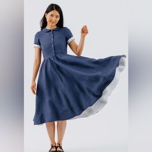 Son De Flor Classic Dress, Short Sleeve, Moonlight Blue size medium